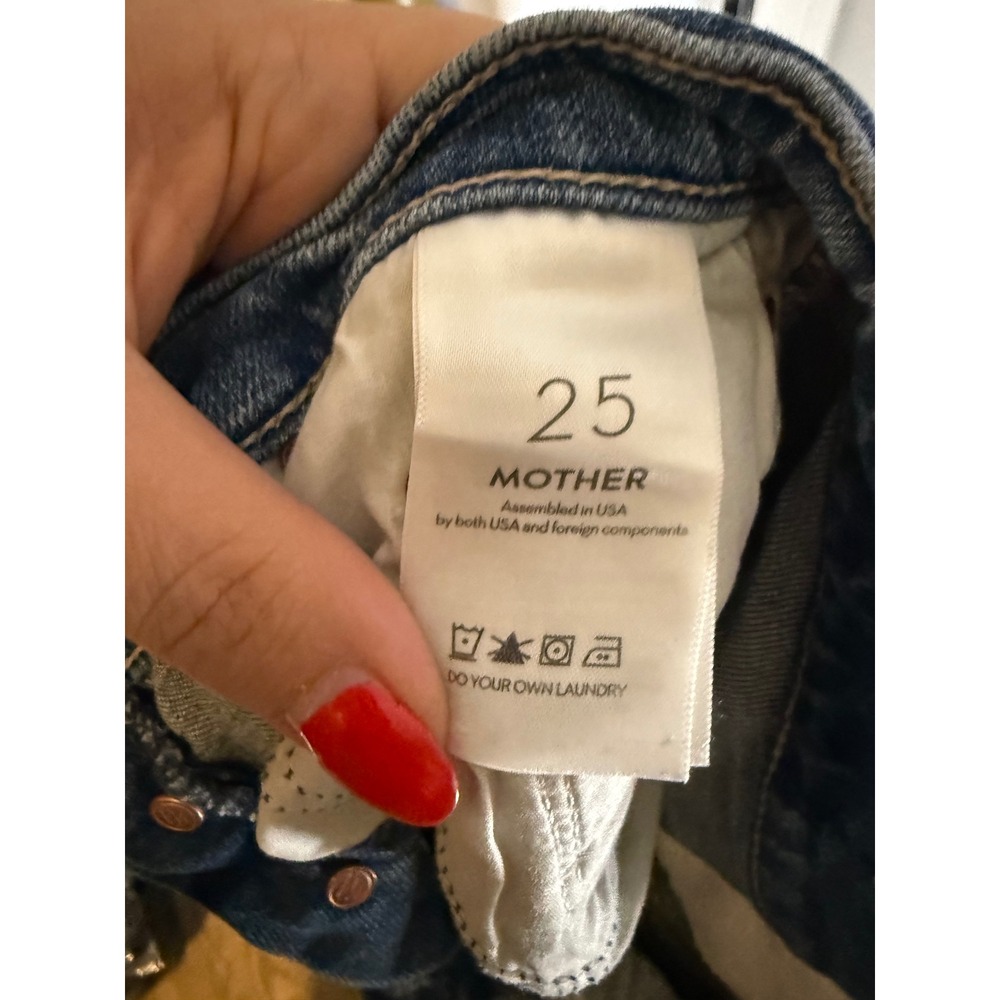 MOTHER Superior The Skipper Short N Long Chew Distressed Denim Shorts Blue 25 - Picture 5 of 12